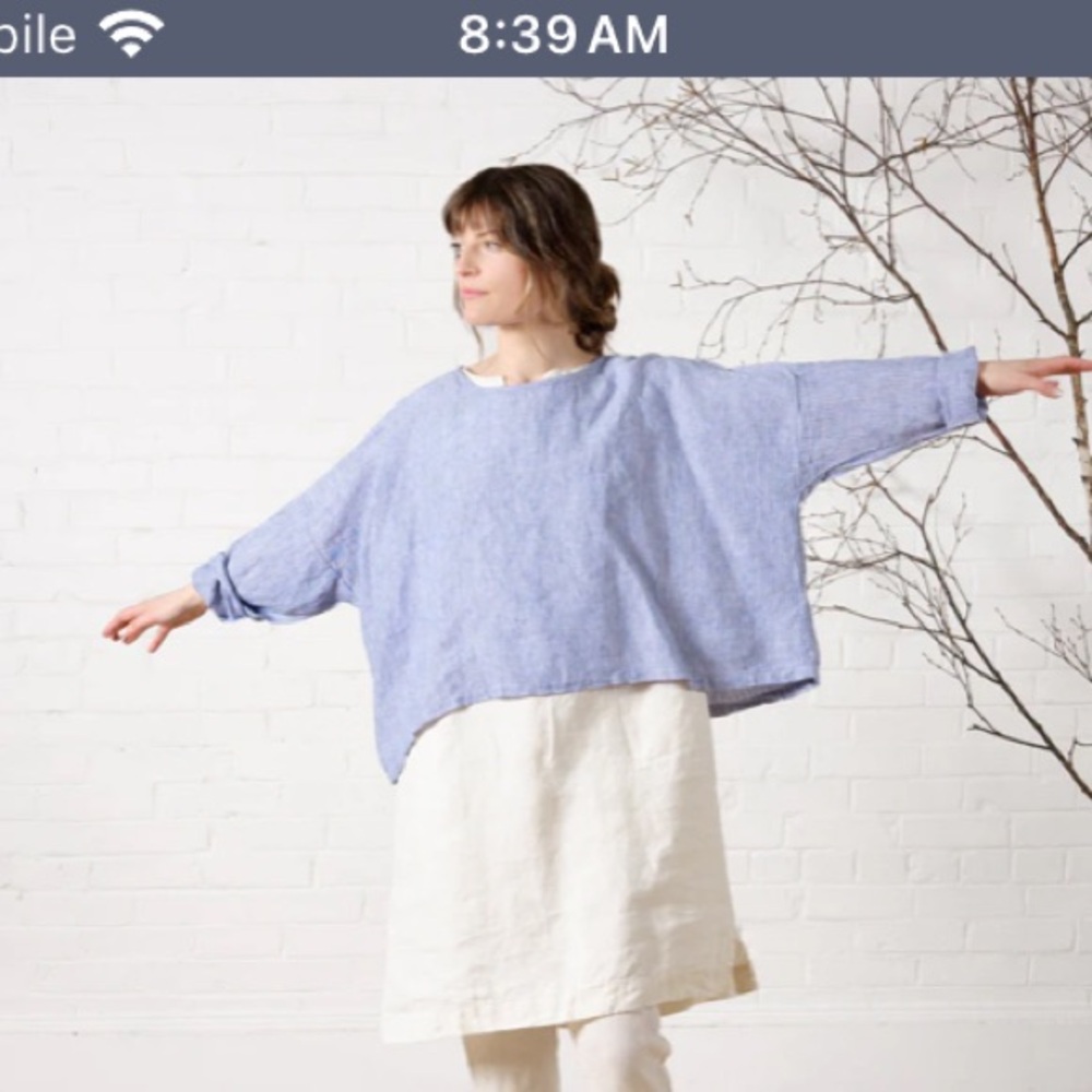 OLIVE linen top by Artemesia, S - Picture 5 of 11